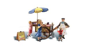 Woodland Scenics Wally's Weiner Wagon (Hotdog Wagon & 4 Figures) by Woodland Scenics