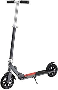 Mongoose Trace Youth/Adult Kick Scooter Folding and Non-Folding Design, Regular, Lighted, and Air Filled Wheels, Multiple Colors, Grey/Red , 180mm Wheels by Pacific Cycle, Inc.