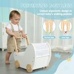Crown Children 2-in-1 Baby Learning Walker Wooden Strollers with Blocks - Toddler Baby Push Walker Toys with Wheels for Girls Boys 1-3 Years Old, Wagon Toy Walkers Sturdy Construction (Boat) from Hangzhou Huanyu Toys Co.,Ltd