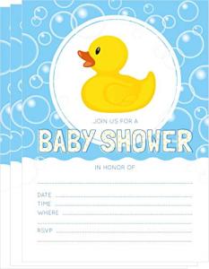 24 Rubber Ducky Baby Shower Invitations 5x7 Invites with 24 White Envelopes by Oh My Baby Shower