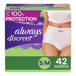 Always Discreet Incontinence Underwear for Women Maximum Absorbency, S/M, 42 Count by Procter & Gamble