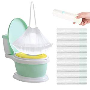 100 Pack Potty Chair Liners with Drawstring,Toilet Seat Potty Bags Cleaning Bag for Kids Toddlers,Baby Training Seat by Xilanhhaa