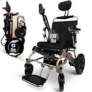 MALISA Premium Electric Wheelchair for Adults, Portable All Terrain Lightweight Wheelchairs, Foldable Motorized Power Wheel Chair, Electric Wheelchair (17.5" Seat Width, Bronze) by SHENZHEN CHITADO TECHNOLOGY CO LTD