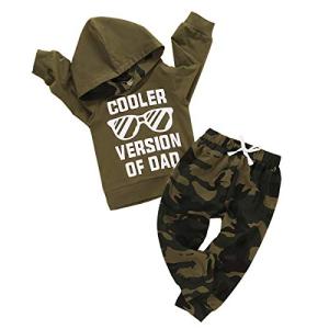 Infant Baby Boys Clothes Letter Printed Hoodie Sweatshirt Tops+Camouflage Long Pants 2PCS Outfits Set from 