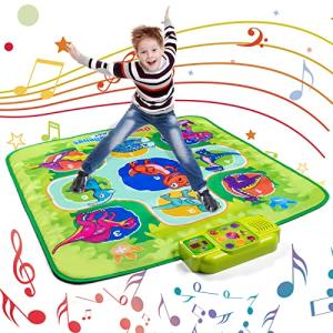 ELEPIF Dance Mat for Kids Ages 4 5 6 7 8 9 10+, Electronic Dance Pad Game Toy for Girls Boys, Dance Pad with LED Lights, 3 Challenge Levels Christmas Birthday Gift(33.9"X 38.6") by ELEPIF