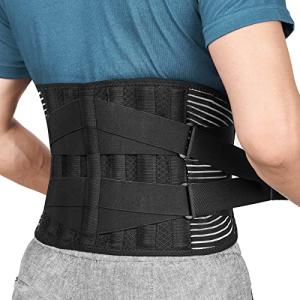 Freetoo Back Braces for Lower Back Pain Relief with 6 Stays, Breathable Back Support Belt for Men/Women for work , Anti-skid lumbar support belt with 16-hole Mesh for sciatica(xL) from Freetoo