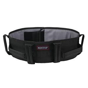 MDSTOP Transfer Belt with Padding Handles, Medical Nursing Safety Gait Patient Assist, for Bariatric/Pediatric/Elderly/Handicap/Occupational & Physical Therapy (L, Black) by MDSTOP