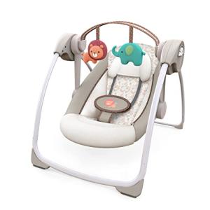 Ingenuity Soothe 'n Delight 6-Speed Compact Portable Baby Swing with Music and Toy Bar - Cozy Kingdom by Kids2