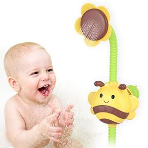 KINDIARY Bath Toy, Honeybee Shower Toy for Baby Toddlers, Battery Operated Water Spray Squirt Shower Faucet and Bathtub Automatic Water Pump for Infants by KINDIARY