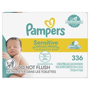 Pampers Choose Your Count, Sensitive Water Based Baby Diaper Wipes, Hypoallergenic and Unscented, (Packaging May Vary) White, 336 Count from Procter & Gamble - Pampers