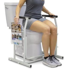 Vive Stand Alone Toilet Rail - Medical Bathroom Safety Assist Frame with Support Grab Bar Handles & Railings for Elderly, Senior, Handicap & Disabled - Freestanding Commode Stability Handrails by Vive Health