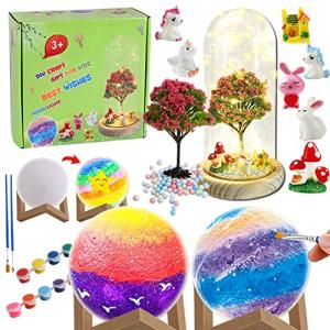 JYXT Make Your Own Night Light, 3 Sets Arts and Crafts for Kids Ages 6-8 8-12 Easter Basket Stuffers Gifts Toys for Boys Girls Making Unicorn Bunny Painting Moon Night Light Home Room Table Decor by Huamei
