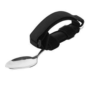 Beautyflier Spoon Fork Universal Cuff Utensil Adjustable Holder Strap for Holding Cutlery, Pens, Toothbrushes for Elderly or Individuals with Weak Grip (Black) by Beautyflier