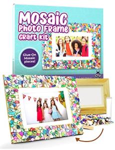 PURPLE LADYBUG Decorate Your Own Wooden Photo Frame Craft Kit for Kids with Colorful Mother of Pearl Shells - Great Birthday Gift for Girls, Fun DIY Summer Arts and Crafts Activity for Kids & Teens by PURPLE LADYBUG