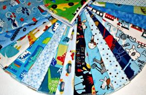 Sweetbottoms Cloth Baby Wipes - Reusable + Washable - Soft Cloth Diapering Wipes (Cotton Flannel - 12 pack) (Boy) from Sweetbottoms Baby Boutique