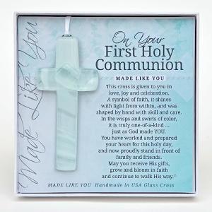 The Grandparent Gift Co. Handmade Glass Cross: First Communion Gift by The Grandparent Gift