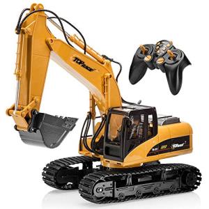 Top Race 15 Channel Full Functional Remote Control Excavator Construction Tractor, Excavator Toy with 2.4Ghz Transmitter and Metal Shovel â TR 211 from Top Race USA