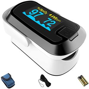 mibest OLED Finger Pulse Oximeter, O2 Meter, Dual Color White/Black by mibest