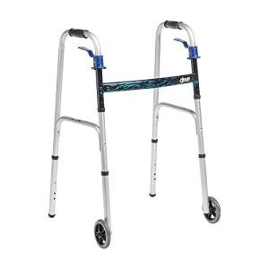 Drive Medical Trigger Release Folding Walker, Brushed Steel from Drive Medical