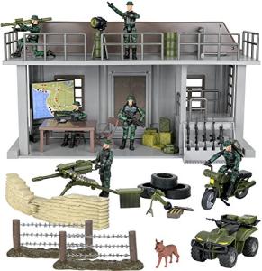 Click N' Play Army Action Figure and Military Playset with Multi Level Command Center, Includes 51 Accessories- 6 Solider Action Figures with Gear, Guns, Vehicles, Army Playset for boys 6+ from Click N' Play