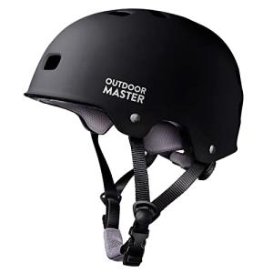 OutdoorMaster Skateboard Cycling Helmet - Two Removable Liners Ventilation Multi-Sport Scooter Roller Skate Inline Skating Rollerblading for Kids, Youth & Adults - L - Black by OutdoorMaster