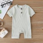 Bafeicao Baby Boy Girl 3 Pack Solid Romper Ribbed Short Sleeve Bodysuit Jumpsuit Infant Knitted Outfits Clothes, S Cyan+Blue+Green, 3-6M by Hangzhou Jiaxin Trading Co., Ltd.