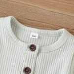 Bafeicao Baby Boy Girl 3 Pack Solid Romper Ribbed Short Sleeve Bodysuit Jumpsuit Infant Knitted Outfits Clothes, S Cyan+Blue+Green, 3-6M by Hangzhou Jiaxin Trading Co., Ltd.