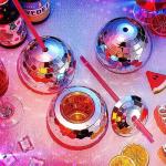 ZHURUININ 12 Pieces Disco Ball Cupsï¼20Oz Disco Flash Ball Cocktail Cup with Lid and Straw Bar Party Supplies Wine Cocktail Drinking Syrup Tea Bottle (Silver) by ZHURUIMIN