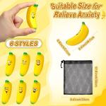 Woanger 36 Pcs Mini Banana Stress Toys Banana Stretchy Toys Ball with Emotions Banana Stress Relief Fidget Toy with Storage Bag for Anxiety Relief School Party Favor Carnival Supplies, 6 Expressions from Woanger