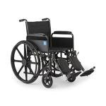 Medline K1 Basic Vinyl Wheelchair with Full-Length Arms and Elevating Leg Rests, 18-Inch Wide Seat by Medline