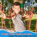 Double Slackline Obstacle Course - 110 Ft Line - Ninja Warrior Course with Monkey Bars - Ninja Slackline for Kids - Patented Double Line Design (110' Ultimate Warrior Set, with Rickety Bridge) from Lillian Imports LLC