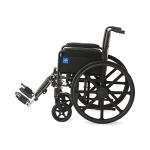 Medline K1 Basic Vinyl Wheelchair with Full-Length Arms and Elevating Leg Rests, 18-Inch Wide Seat by Medline