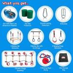 Double Slackline Obstacle Course - 110 Ft Line - Ninja Warrior Course with Monkey Bars - Ninja Slackline for Kids - Patented Double Line Design (110' Ultimate Warrior Set, with Rickety Bridge) from Lillian Imports LLC