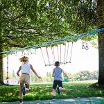 Double Slackline Obstacle Course - 110 Ft Line - Ninja Warrior Course with Monkey Bars - Ninja Slackline for Kids - Patented Double Line Design (110' Ultimate Warrior Set, with Rickety Bridge) from Lillian Imports LLC