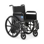 Medline K1 Basic Vinyl Wheelchair with Full-Length Arms and Elevating Leg Rests, 18-Inch Wide Seat by Medline