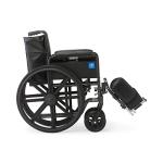Medline K1 Basic Vinyl Wheelchair with Full-Length Arms and Elevating Leg Rests, 18-Inch Wide Seat by Medline