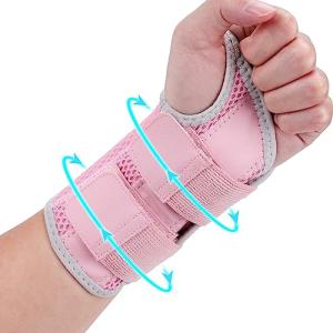 Ztl Carpal Tunnel Wrist Brace for Men Women Pain Relief, Upgraded Breathable Wrist Splint Night Support with Adjustable Straps, Hand Brace for Tendonitis, Arthritis, Sprains (Left Hand, Pink, S/M) from Ztl
