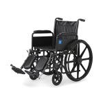 Medline K1 Basic Vinyl Wheelchair with Full-Length Arms and Elevating Leg Rests, 18-Inch Wide Seat by Medline