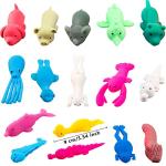 Rcanedny 56 Pieces Slingshot Animals Finger Toys Funny Stretchable Flick Rubber Animals Slingshots Flying Novelty Finger Stretchy Game for Flying Games and Party Favors by Rcanedny
