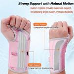 Ztl Carpal Tunnel Wrist Brace for Men Women Pain Relief, Upgraded Breathable Wrist Splint Night Support with Adjustable Straps, Hand Brace for Tendonitis, Arthritis, Sprains (Left Hand, Pink, S/M) from Ztl