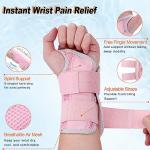 Ztl Carpal Tunnel Wrist Brace for Men Women Pain Relief, Upgraded Breathable Wrist Splint Night Support with Adjustable Straps, Hand Brace for Tendonitis, Arthritis, Sprains (Left Hand, Pink, S/M) from Ztl