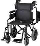 NOVA Lightweight Transport Chair with Locking Hand Brakes, 12â Rear Wheels, Removable & Flip Up Arms for Easy Transfer, Anti-Tippers Included, Black from AmazonUs/NOHT9
