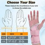 Ztl Carpal Tunnel Wrist Brace for Men Women Pain Relief, Upgraded Breathable Wrist Splint Night Support with Adjustable Straps, Hand Brace for Tendonitis, Arthritis, Sprains (Left Hand, Pink, S/M) from Ztl