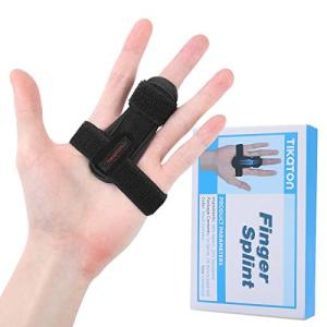 Tikaton Trigger Finger Splint, Adjustable Support, Finger Brace for Alleviating Finger Locking, Popping, Bending, Tendonitis, Stiffness, Pain Relief - Left or Right Hand from Tikaton