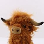 Abawaka 9.8inch Highland Cow Stuffed Animal Realistic Cow Plush Cattle Simulation Highland Cuddly Plushie Doll Farm Home Decor(Brown) from Abawaka