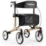 OasisSpace Foldable Rollator Walker with Seat (Golden) by OasisSpace