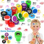 Winrayk Video Game Party Favors Birthday Supplies for Kids Bags Invisible Ink Pen Notebook Silicone Bracelet Stamper Keychain Tattoo Sticker 74 Pcs Game On Pinata Stuffer Gifts Boys Gamer Party Favors by Winrayk