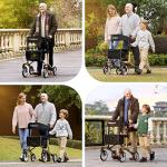 OasisSpace Foldable Rollator Walker with Seat (Golden) by OasisSpace