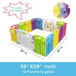Baby Playpen Kids Activity Centre Safety Play Yard Home Indoor Outdoor New Pen (Multicolour, Classic Set 14 Panel) by Joren