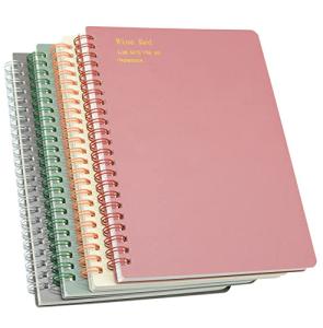 Yansanido Spiral Notebook, 4 Pcs 4 Color A5 Thick Plastic Hardcover 7mm College Ruled Paper 80 Sheets (160 Pages) Journal for School and Office Supplies (4 Pcs A5) from Yansanido